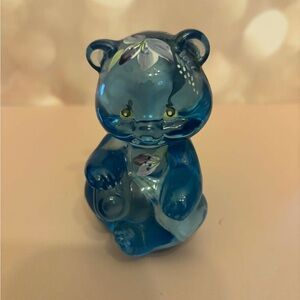 Blue Glass Bear Figurine